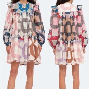 SEA New York Norh Patchwork Tunic Quilt Rainbow Colorful Boho